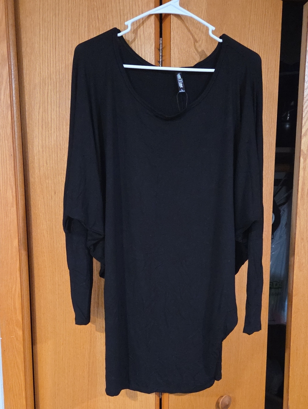 Casual Black Women's Dolman Sleeve Top